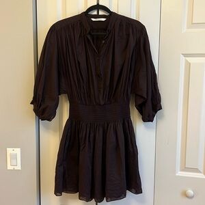 Rebecca Taylor brown mini shirt dress - Size Small